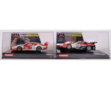 A collection of 2x original contemporary 1/32 scale Carrera Evolution plastic model slot cars to include;Ferrari 512 BB LM & 