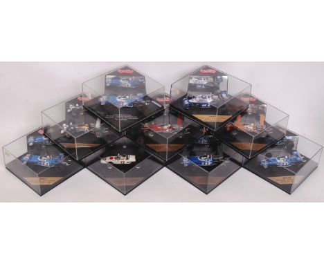 A collection of 9x original contemporary 1/43 scale Quartzo diecast model F1 Formula One cars to include; 4094, 4015, 4014, 4