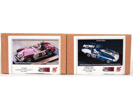 A collection of 2x original contemporary 1/32 scale Proto slot racing slot car kits to include; CB039 Ferrari TR61 & CB041 Sc