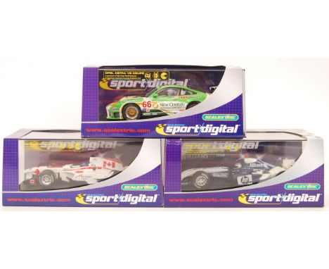 A collection of 3x original contemporary Scalextric Sport Digital 1/32 scale plastic slot cars to include; C2567D Mercedes CL