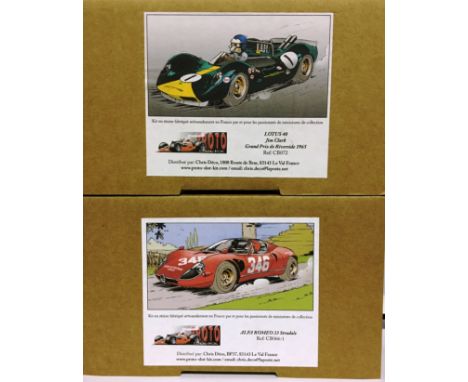 A collection of 2x original contemporary Proto Slot 1/32 scale resin plastic slot car model kits to include; CB072 Lotus 40 &