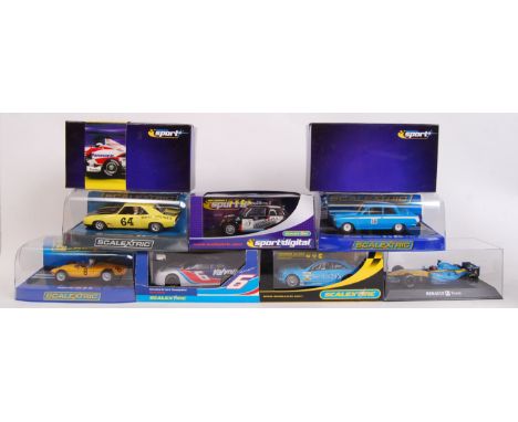 A collection of 8x 1:32 scale Scalextric slot racing cars. All boxed, all appear mint, comprising of; C3274 Chevrolet, Ltd Ed