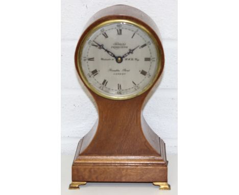 Edwardian Charles Frodsham balloon-shaped mechanical mantel clock on bracket feet, 24cm
