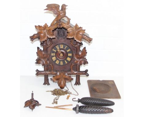Gordian Hettich Sohn (GHS) Black Forest cuckoo clock, late 19th or early 20th century, impressive large size, with weights an