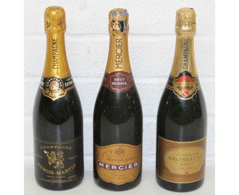 Champagne - three bottles of vintage champagne to inc Brossault, Dubois Martin &amp; Mercier, all 75cl [3]