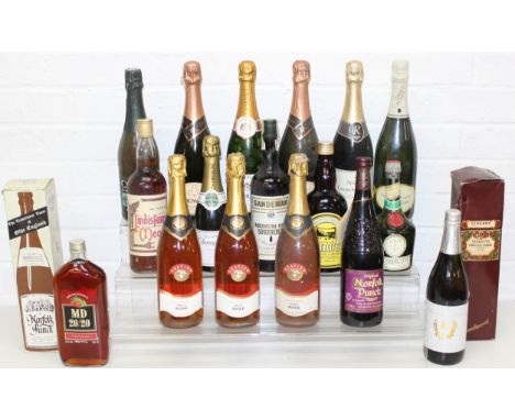 Nineteen bottles of mixed alcohol and non-alcoholic drinks to inc Benedictine, Champagne, Vermouth, Sparkling wine, Punch, Sh