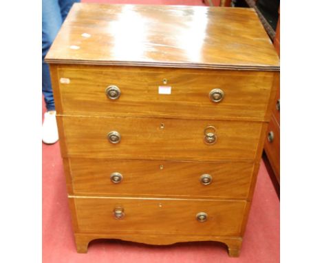 A 19th century and later adapted mahogany commode/chest
