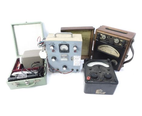 Various slide projectors, to include a Mini 44 slide projector kit, a Deac charger unit, universal Avometer, etc.WARNING! Thi