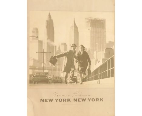 New York New York. A music poster print for Norman Parkinson, 57cm x 49.5cm, in silver frame. (AF)