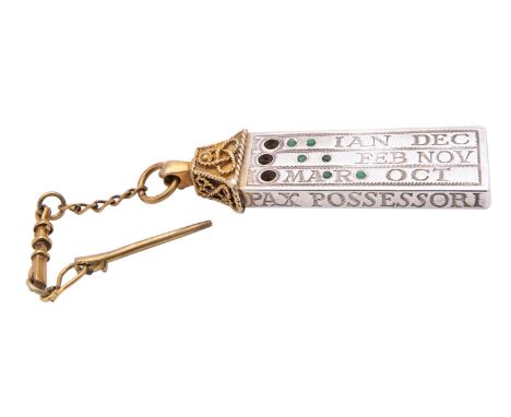 An Elizabeth II silver replica of a Saxon sundial by G.F, London 1975, "The oldest watch in the English speaking world", cast