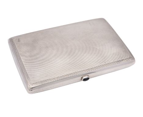 A large German century silver cigar case by Louis Kuppenheim, Pforzheim, Swedish import marks for post 1912, of rounded recta