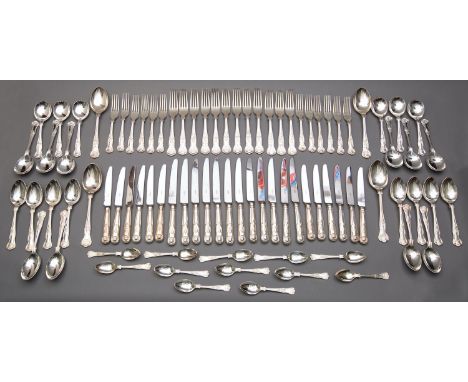 An  Elizabeth II silver canteen of King's pattern flatware by Carr's of Sheffield Ltd, no date letter, circa 1993-2001, compr