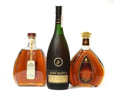 Hine Rare &amp; Delicate Fine Champagne Cognac (one bottle), Courvoisier X.O Imperial Cognac (one bottle), Rémy Martin V.S.O.
