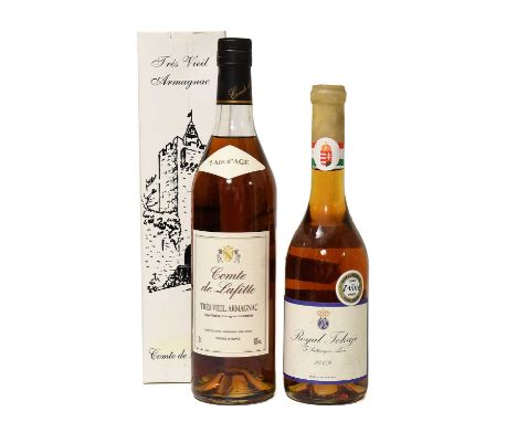Royal Tokaji 2009 Tokaji Aszú,5 puttonyos (one bottle), Conte de Lafitte Très vieil Armagnac (one bottle) (2)