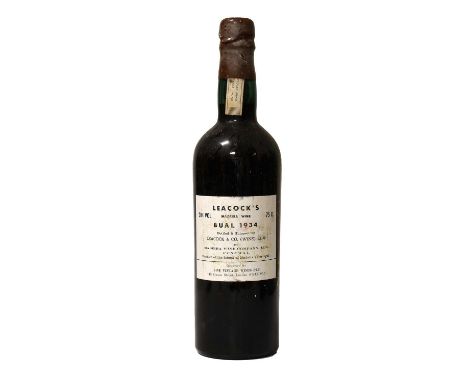 Leacock's 1934 Bual Madeira Wine (one bottle)