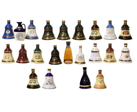 Bell's Blended Scotch Whisky: a collection of decanters comprising; Alexander Graham Bell, Christmas 1990 (x2), 1991-2000 (fu