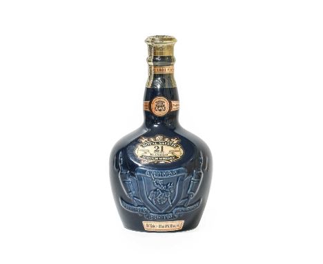 Chivas Royal Salute 21 Year Old Blended Scotch Whisky "The Sapphire Flagon", Wade pottery decanter bottling, 40% vol, 700ml, 