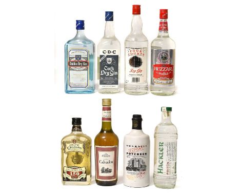 Cork Dry Gin, by the Cork Distilleries Co, 50% vol 1 litre (one bottle), Four Courts Dry Gin, 40% vol 1 litre (one bottle), D