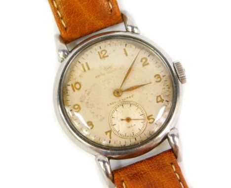 A Vintage International Watch Company stainless steel gentleman's wristwatch, with gilt Arabic hour numerals and marked IWC o