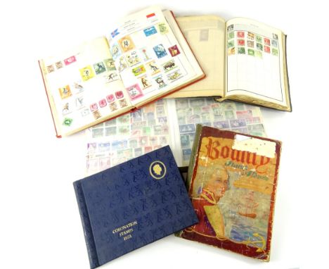 Various stamps and philately.  A Wanderer stamp album containing various GB and world used, Silver Jubilee brown back, other 