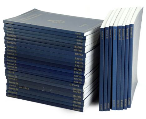 An almost complete run of thirty one copies of the Journals of the Royal Air Force Historical Society, first issue number 31,