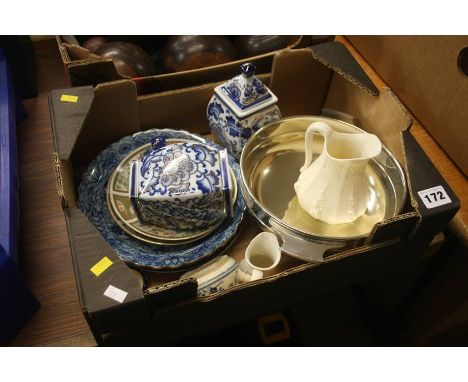 Box of china, metronome, etc.