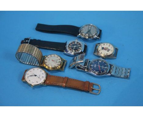 A collection of six various wristwatches, including Timex, Avia etc.