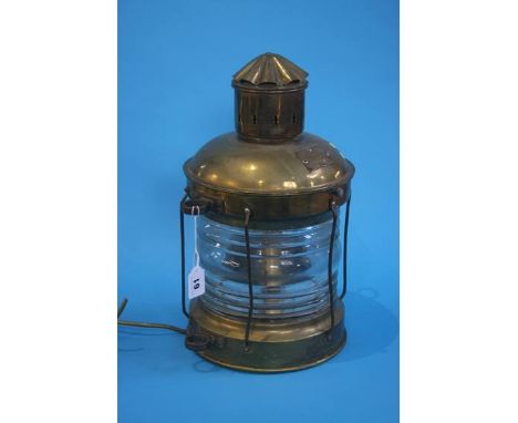 A brass ships mast light