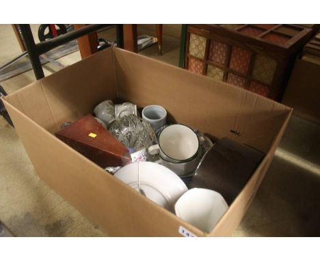 Box of china, metronome, etc.