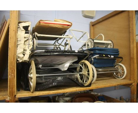 Shelf of child's dolls prams