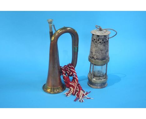 A John Davis miners lamp and bugle