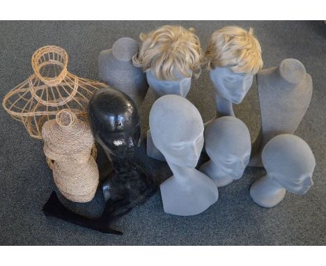 *Quantity of display heads, mannequin on wooden stand &amp; busts