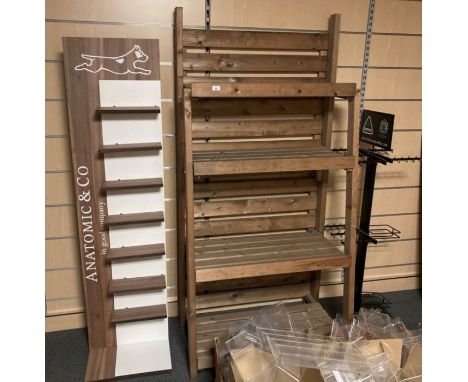 *Pine shelving, Anatomic &amp; Co display stand and Fulton Umbrellas stand