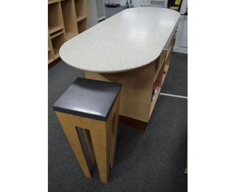 *Drapery counter with composite marble top 200cm x 76cm &amp; small display stand