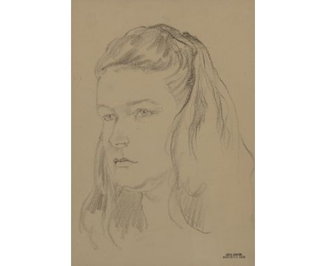 Sir Cecil Beaton CBE,&nbsp;British 1904&ndash;1980 - Portrait of Henrietta Garnett;&nbsp;pencil on paper, bears library stamp