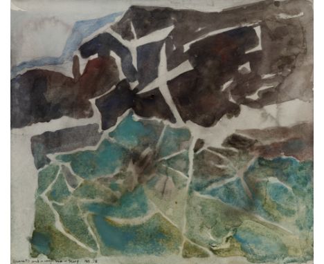 Norman Adams RA,&nbsp;British 1927-2005 -&nbsp;Faint Light Shining Through Rain - Hebridean Study, 1978;&nbsp;watercolour on 