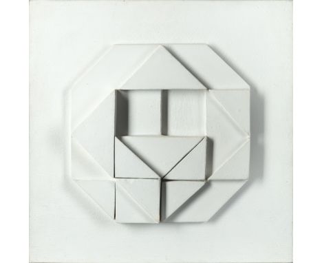 Margaret Mellis,  Scottish 1914-2009 -   Small White Relief, 1970;   painted wooden relief, signed, titled and dated on the r