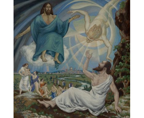 Robert Arthur Wilson,&nbsp;British 1884-1979 -&nbsp;Triune;&nbsp;tempera on panel, signed lower right 'R.A.Wilson', titled to