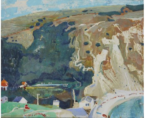 Ruth Stage,&nbsp;British b.1969 -&nbsp;Lulworth cove, 1996;&nbsp;egg tempera on panel, 44 x 53.2 cm (ARR)&nbsp;Provenance:wit