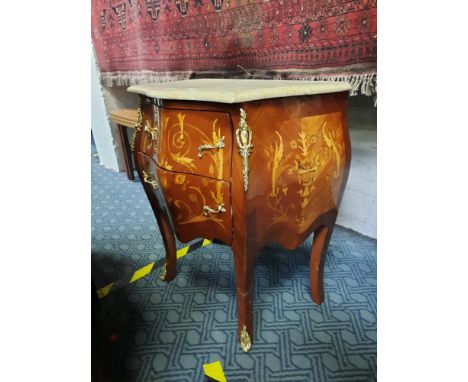 MARBLE TOP INLAID COMMODE