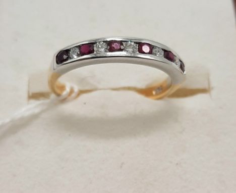 18CT GOLD RUBY &amp; DIAMOND RING WITH GUARANTEE CERTIFICATE - SIZE L - 2.4 GRAMS APPROX