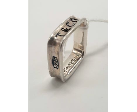 TIFFANY &amp; CO SQUARE RING MARKED 925 - SIZE R
