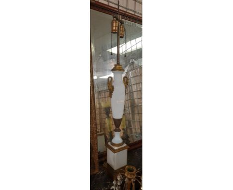 VASELINE GLASS SWAN HANDLE LAMP 88CMS (H) APPROX