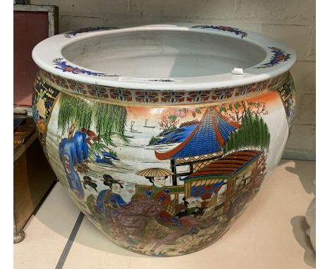 ORIENTAL PORCELAIN PLANTER 33.5CMS APPROX