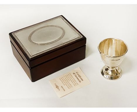 HM SILVER EGG CUP &amp; SILVER TOP BOX