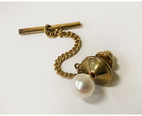 18CT PEARL TIE PIN