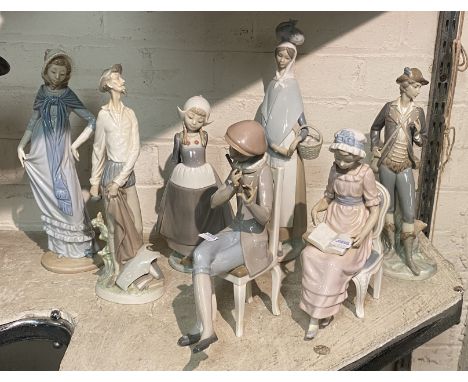 FIVE LLADRO FIGURES, TWO NAO FIGURES - SOME WITH BOXES