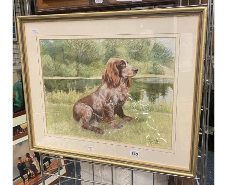 ADAM LATHAM (XX1 CENTURY) ''PORTRAIT OF A DOG'' PASTEL/PAPER - 40 X 55 CM