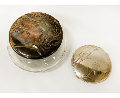 ART NOUVEAU POWDER JAR &amp; COMPACT