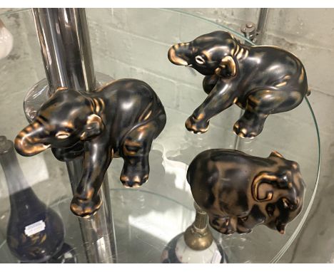 3 ROYAL COPENHAGEN ELEPHANTS